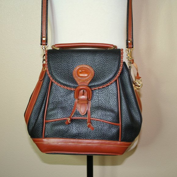 Dooney & Bourke Handbags - Vintage Dooney & Bourke Black and Brown Leather Cross Body Bag
